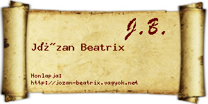 Józan Beatrix névjegykártya